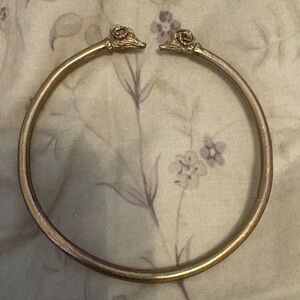 Gold-Tone Brass Ram Head Cuff Bracelet